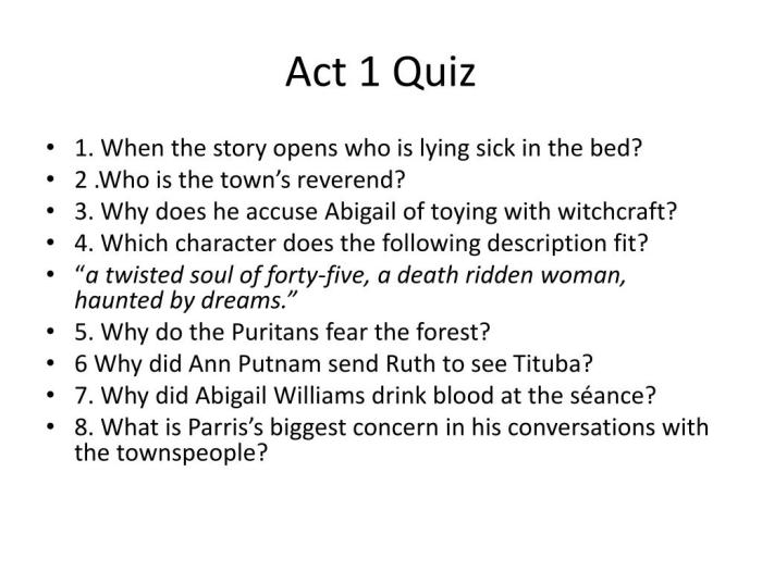 Act one quiz the crucible