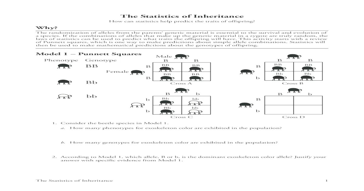 Statistics of inheritance pogil key