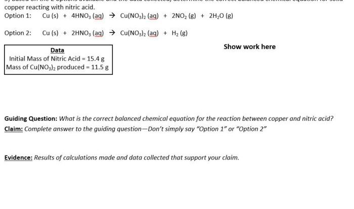 Unit chemical reactions writing formula equations ws 1